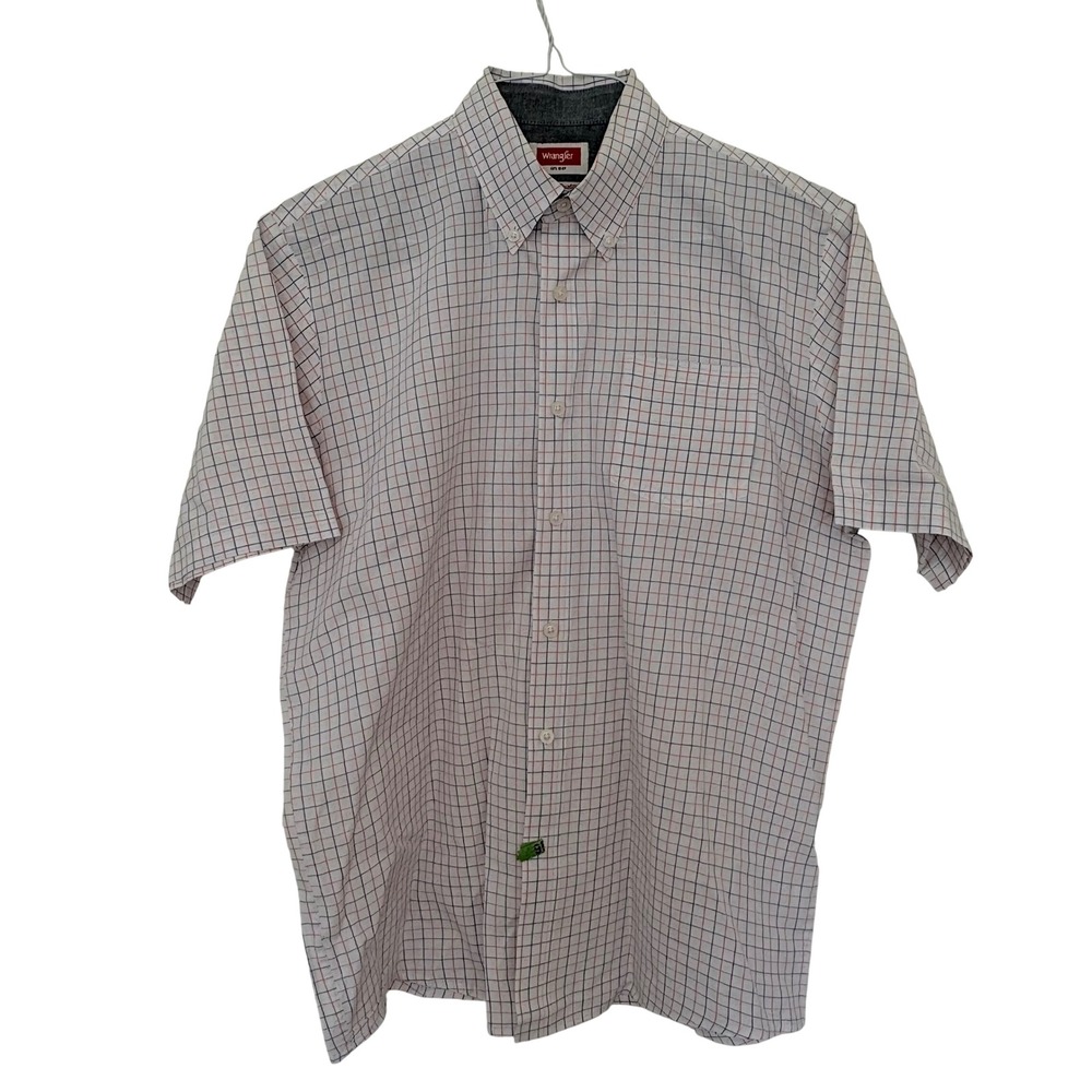 Wrangler Premium Quality Short Sleeve Western Shirt Plaid Grid Mens M HSP3QVB